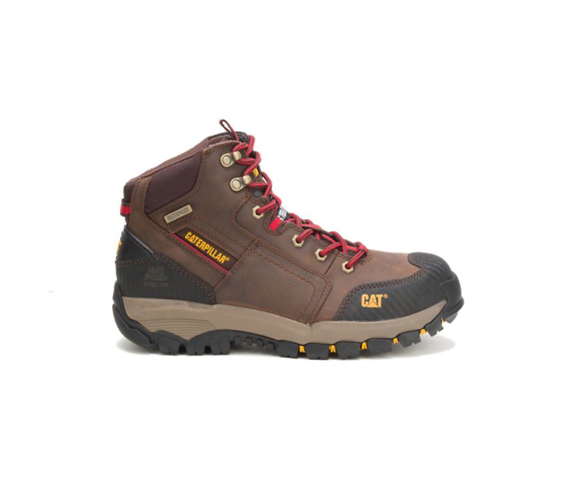 Caterpillar Navigator Mid Waterproof Steel Toe - Sicherheitsstiefel Herren DunkelBraun - Schweiz NQR